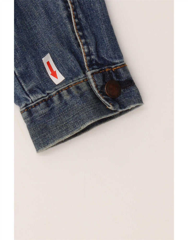 Topshop Damen Crop Denim Jacke UK 12 Mittelblaue Baumwolle