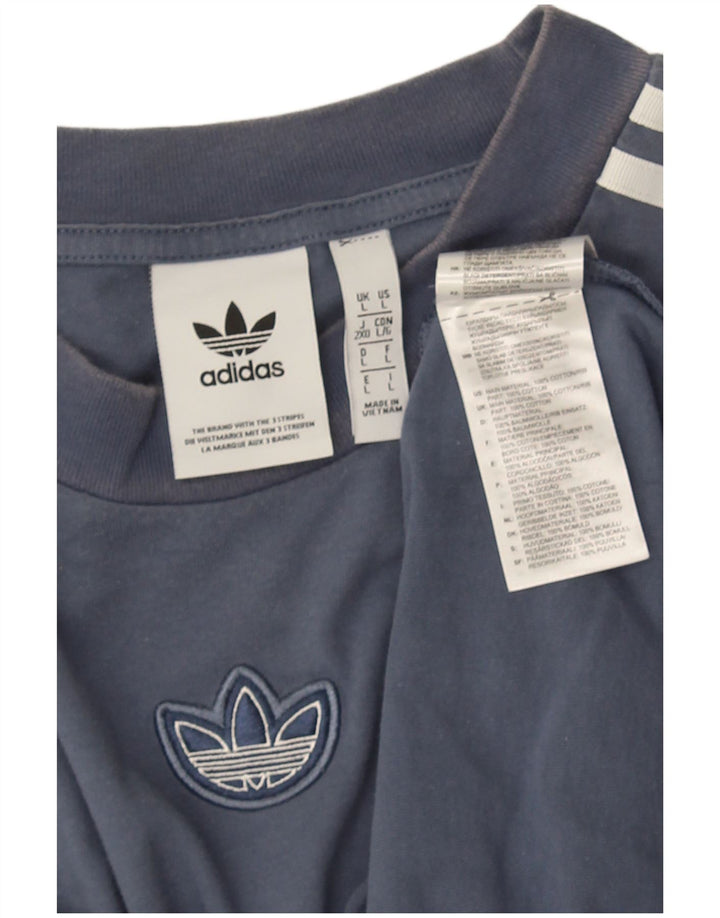 Adidas Herren T-Shirt Top Large Blau Baumwolle