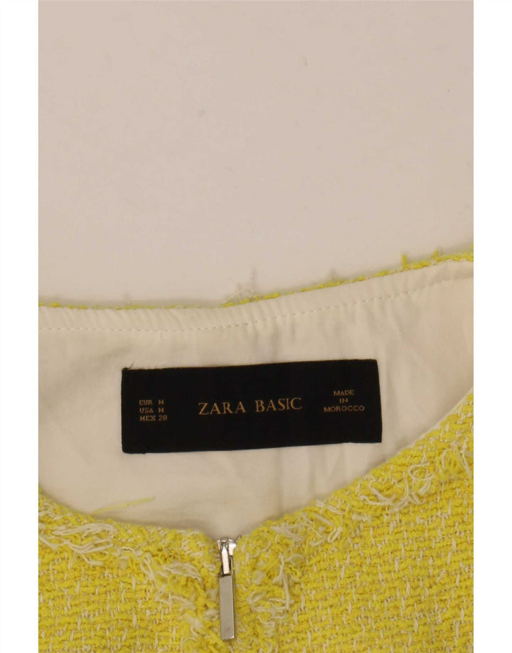 Zara Damen-Blazer mit durchgehendem Reißverschluss, UK 14, Mittelgelb, Farbblock