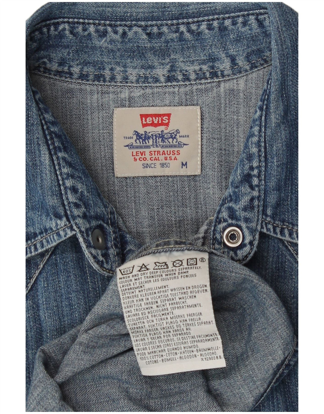 Levi's Herren-Jeanshemd aus mittelblauer Baumwolle