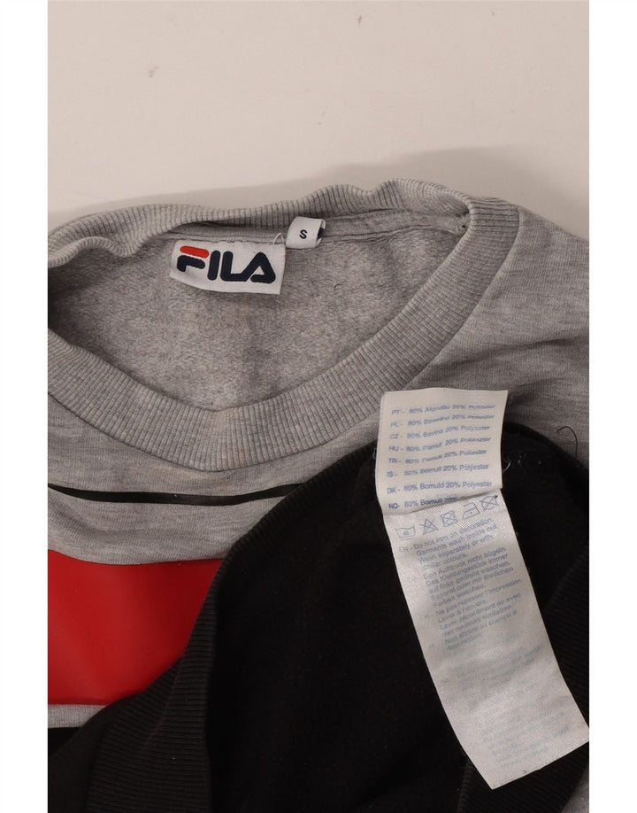 Fila Damen Grafik-Sweatshirtpullover UK 10 Small Grau Farbblock