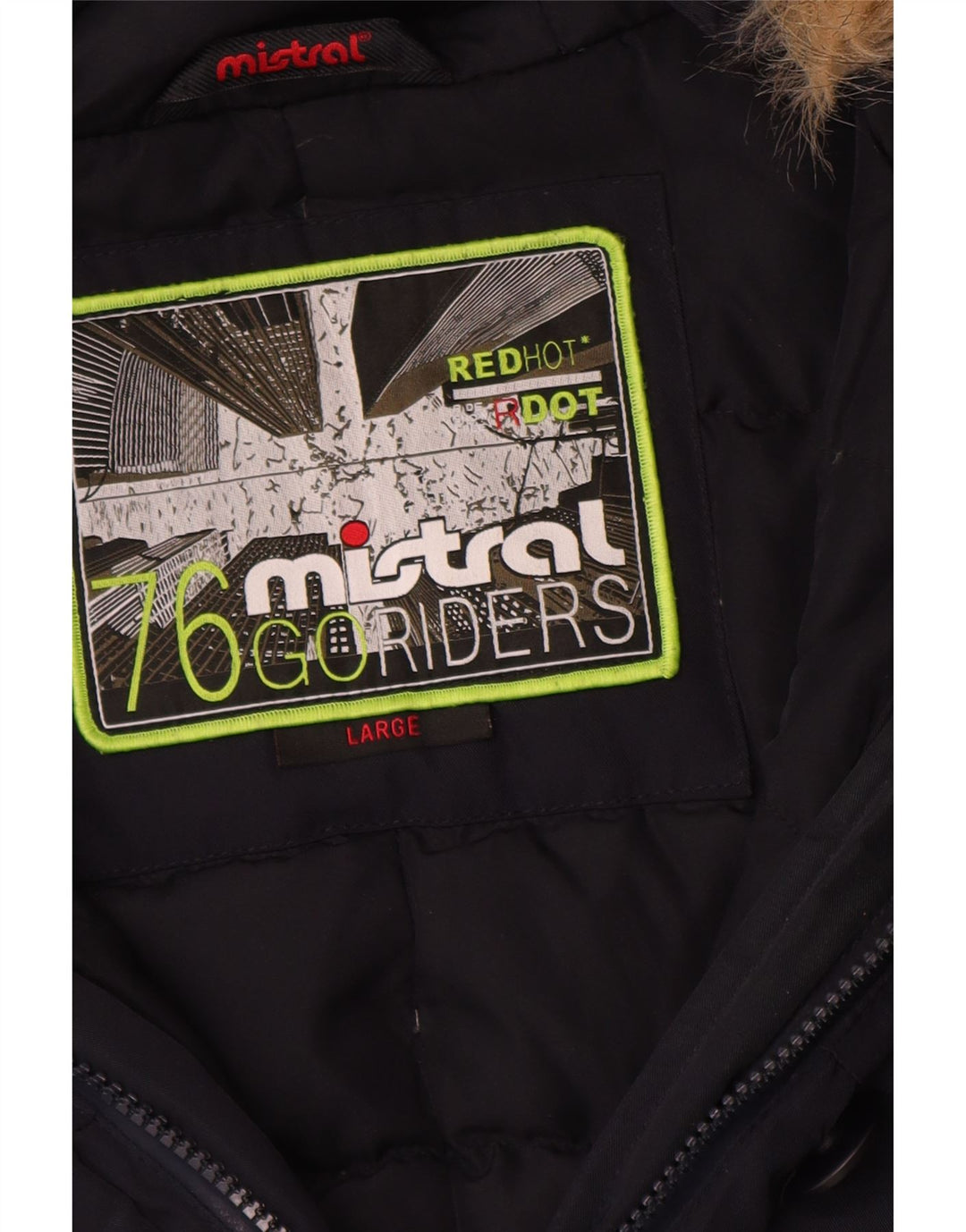 Mistral Wattierter Damenmantel mit Kapuze, UK 16, Größe L, Marineblau, Polyester