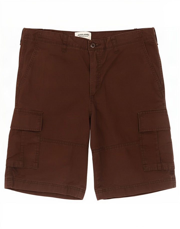 Jack & Jones Herren Cargo-Shorts, Größe L, W34, braune Baumwolle