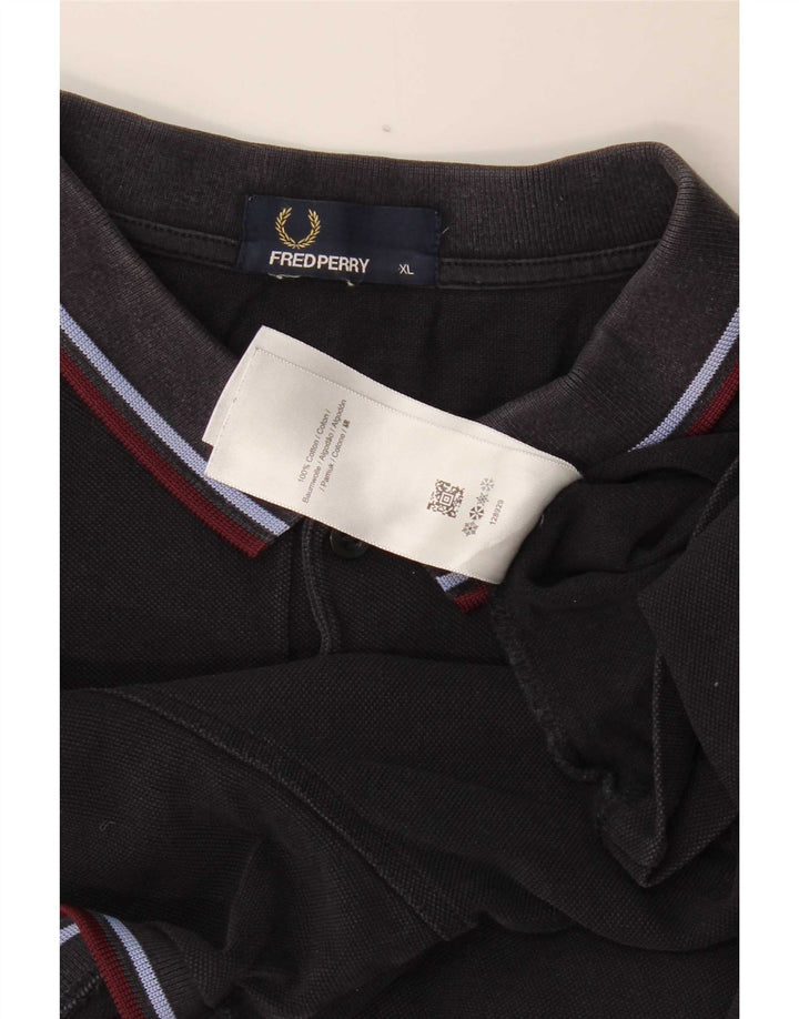 Fred Perry Herren Poloshirt XL Marineblau gestreift