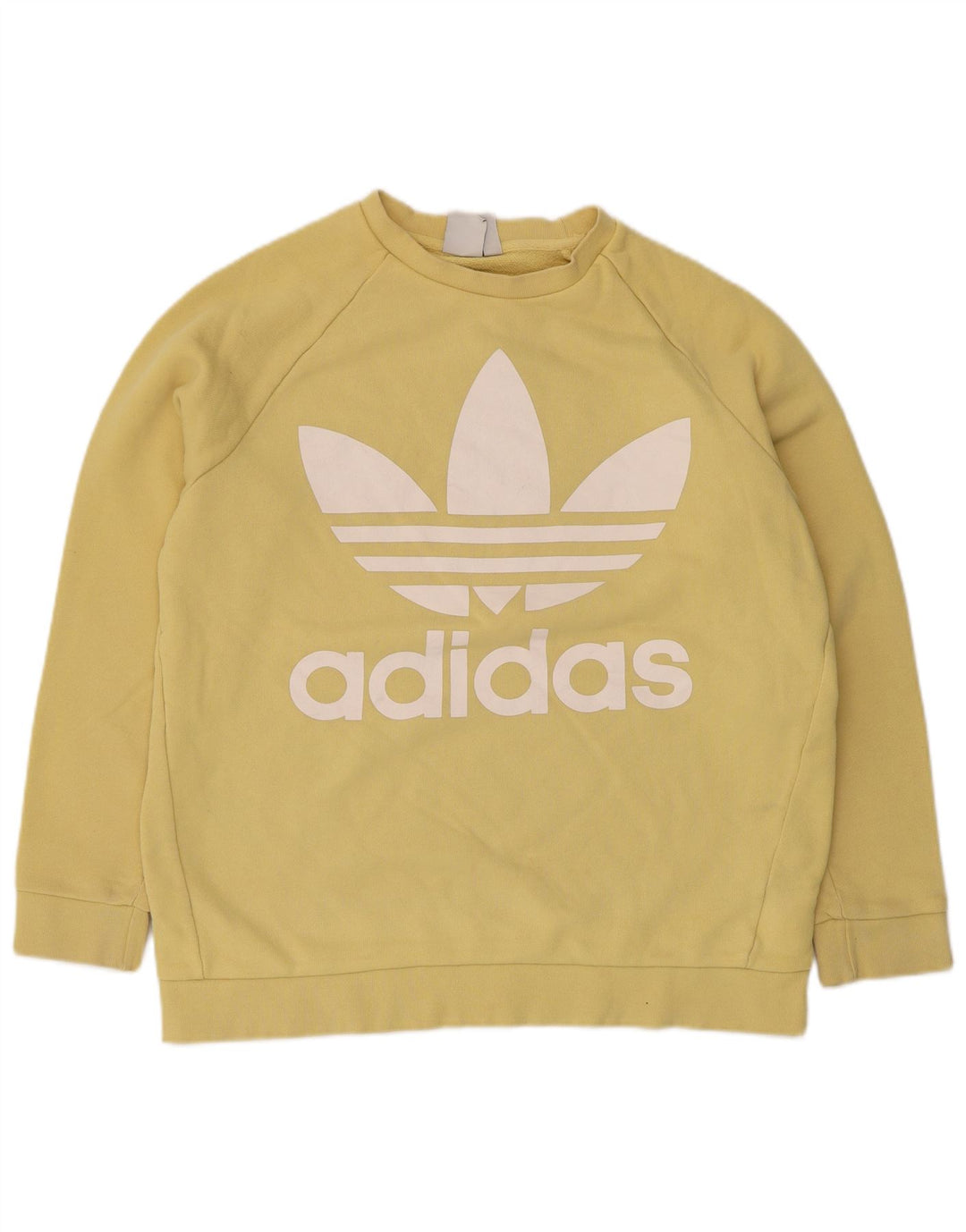 Adidas Herren Graphic Oversized Sweatshirt Pullover UK 12 Mittelgelbe Baumwolle