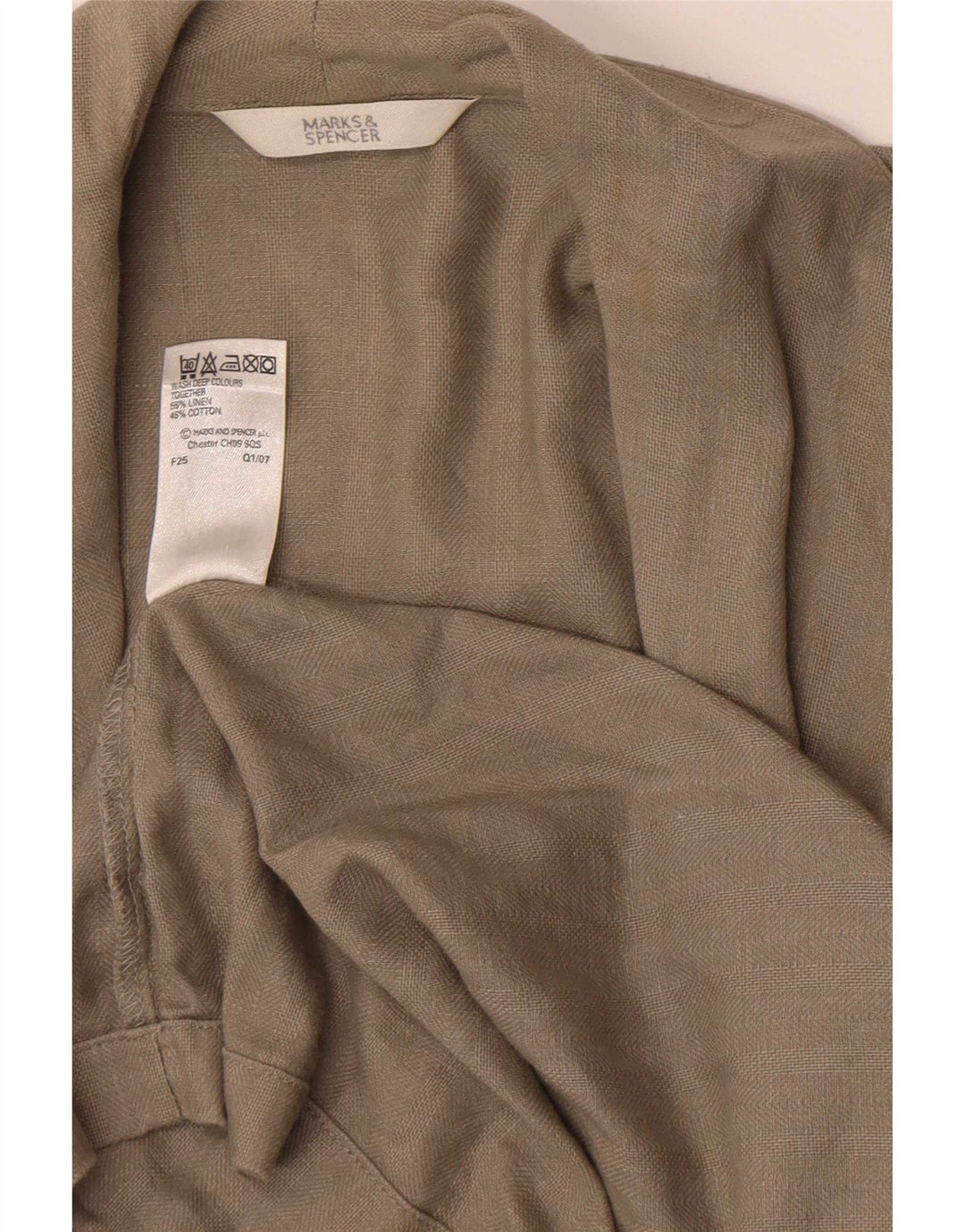 Marks & Spencer Damen Robe Overcoat UK 14 Mittelgraues Leinen