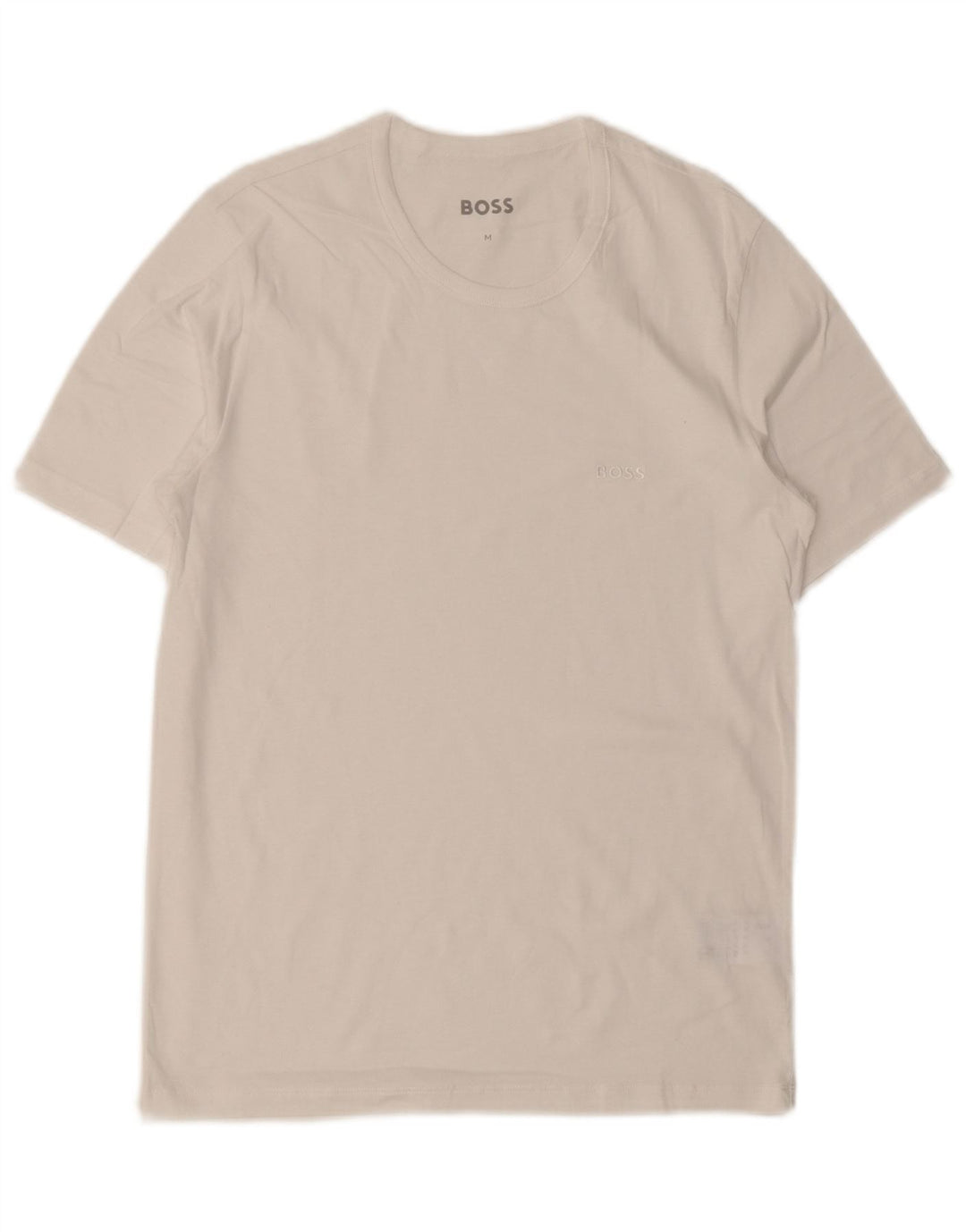 HUGO BOSS Herren T-Shirt Top aus mittelweißer Baumwolle