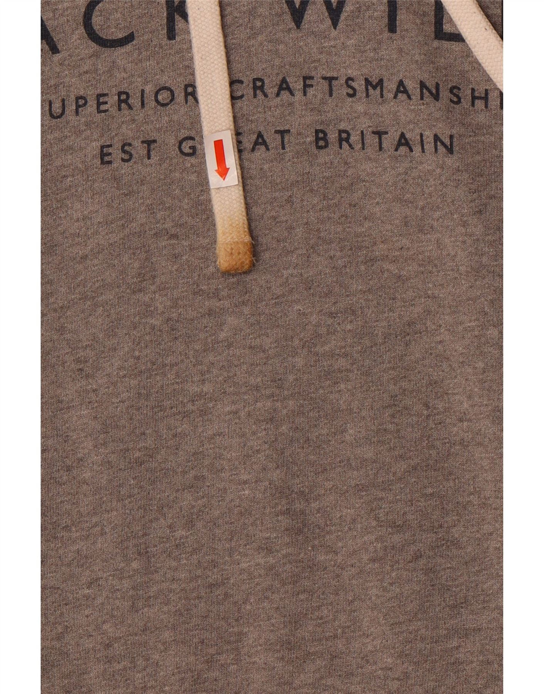 JACK WILLS Mens Graphic Hoodie Jumper Small Grey Cotton