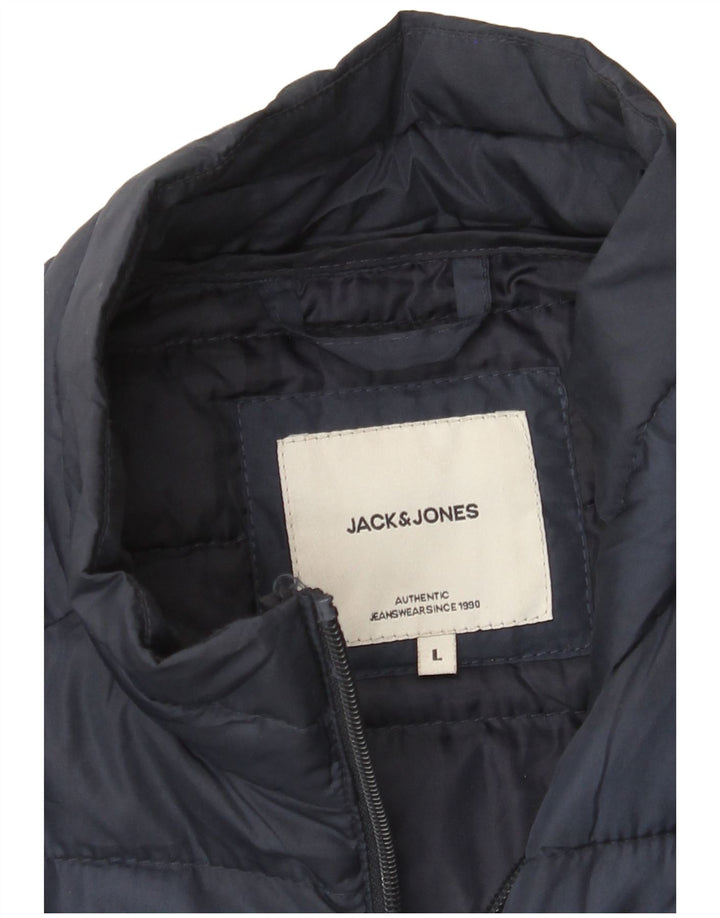 Jack & Jones Herren Wattierte Jacke UK 40 Large Marineblau