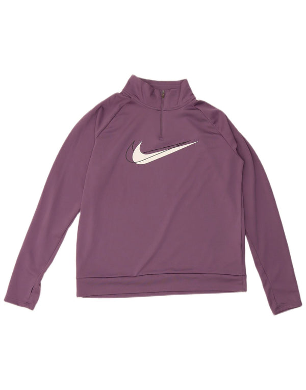Nike Damen Dri Fit Graphic Pullover-Trainingsanzugoberteil, UK 14, Mittelviolett