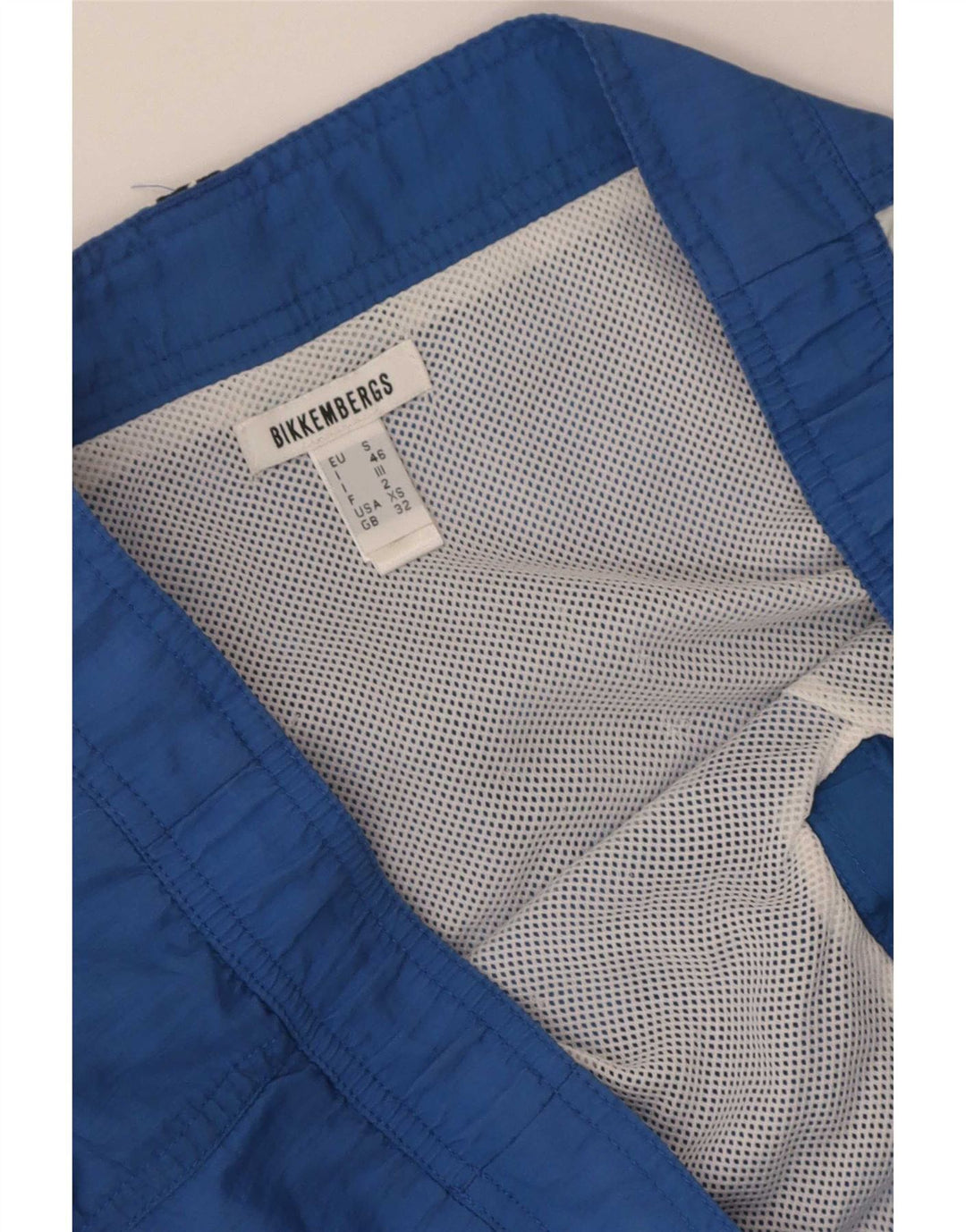 Bikkembergs Herren-Badeshorts mit Grafik, mittelblaues Colourblock-Polyamid