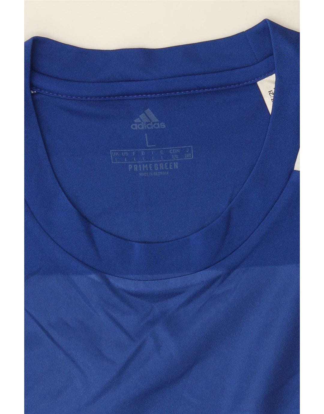 ADIDAS Mens Aeroready Graphic T-Shirt Top Large Blue Polyester Vintage Adidas and Second-Hand Adidas from Messina Hembry 