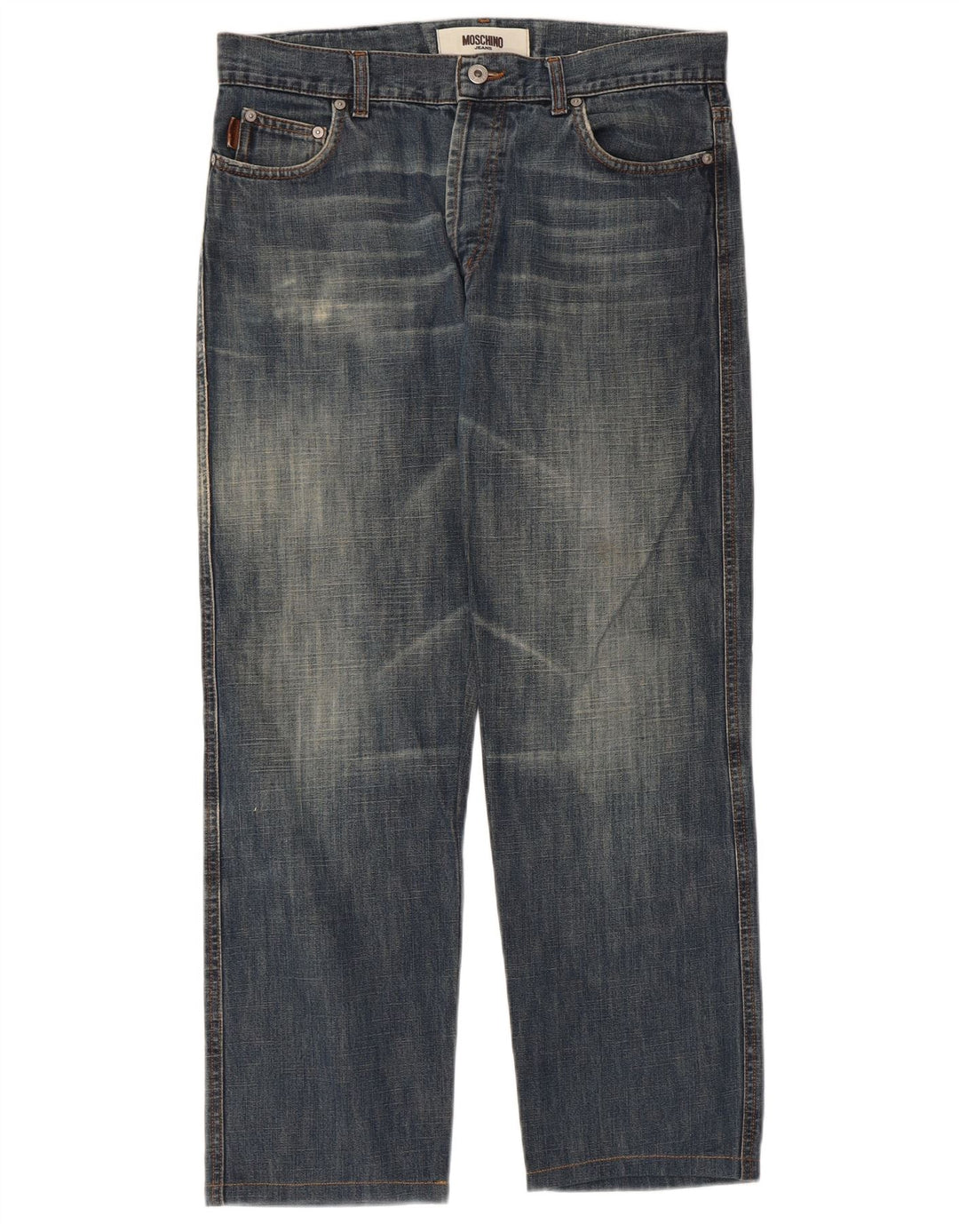 MOSCHINO Herren Straight Jeans W34 L27 Blaue Baumwolle