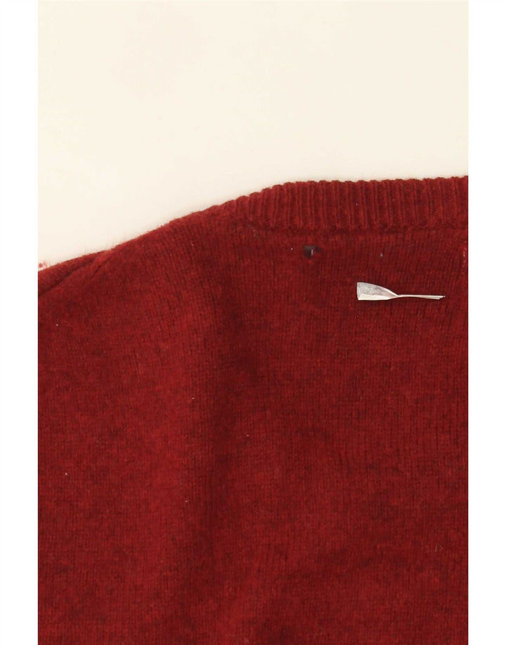 Marks & Spencer Herren-Pullover mit Rundhalsausschnitt, groß, burgunderrote Lammwolle