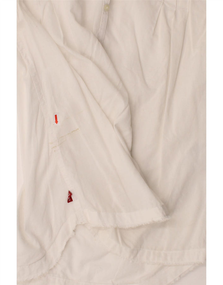 LEVI'S Womens Short Sleeve Shirt Blouse UK 14 Medium White Vintage Levi's and Second-Hand Levi's from Messina Hembry 
