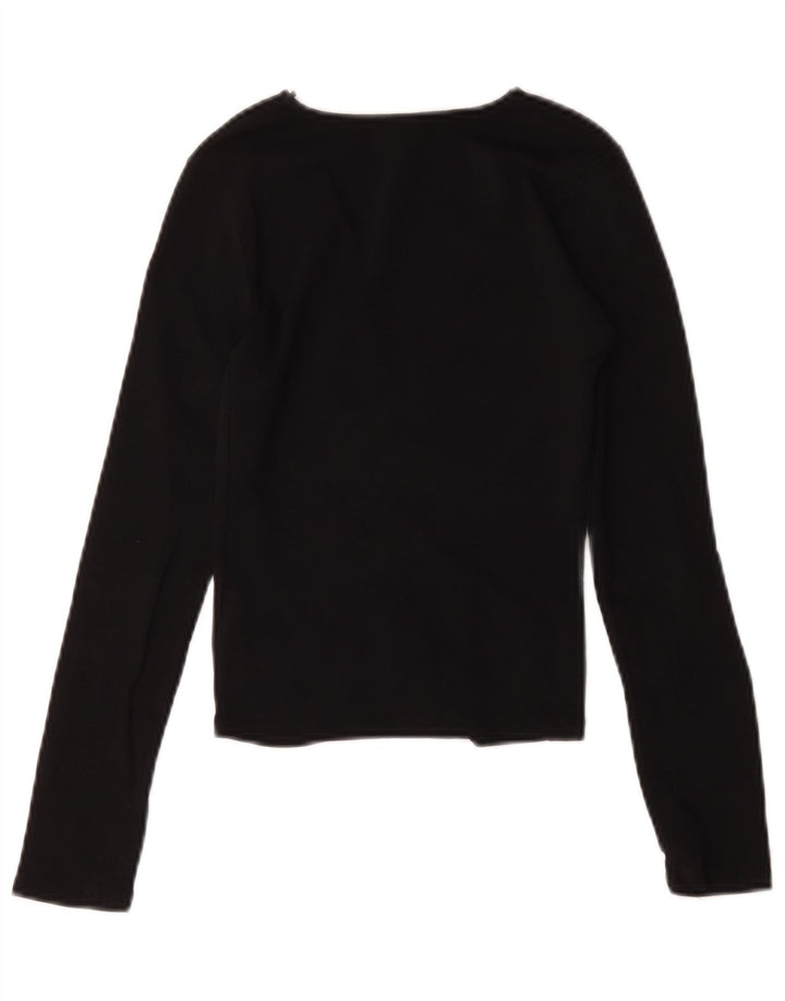 Zara Damen Crop V-Ausschnitt Pullover Pullover UK 8 Small Schwarz