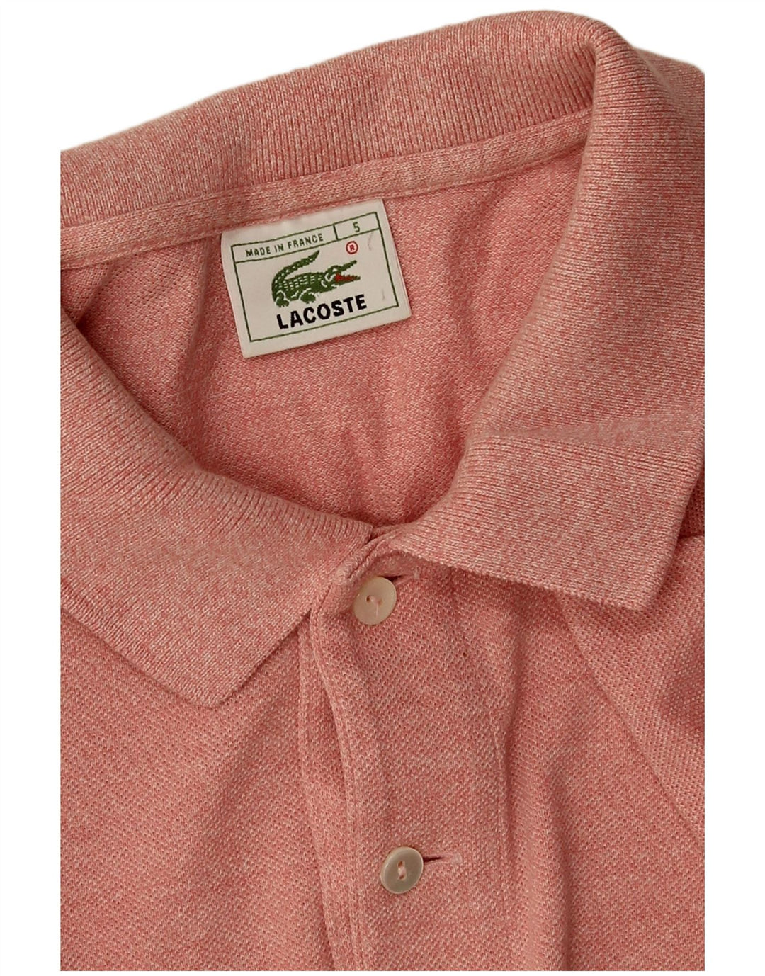 Lacoste Herren-Poloshirt, Größe 5, groß, rosa Baumwolle