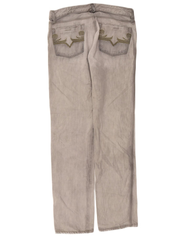 Diesel Herren Straight Jeans W32 L34 Graue Baumwolle