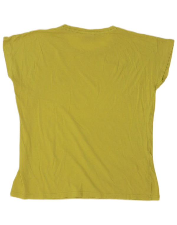 AUSTRALIAN L'ALPINA Damen T-Shirt Top UK 16 Large Gelb