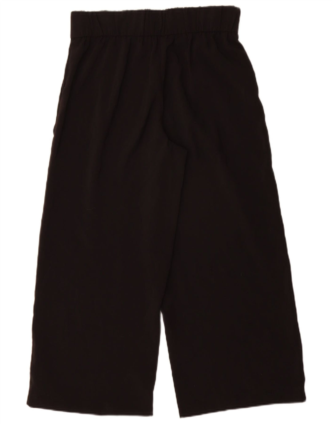 Zara Damen-Hose mit weitem Bein, kurz geschnitten, Größe S, W26, L25, Schwarz, Polyester