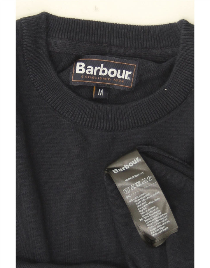 Barbour Herren-Pullover mit Rundhalsausschnitt, mittlere marineblaue Baumwolle