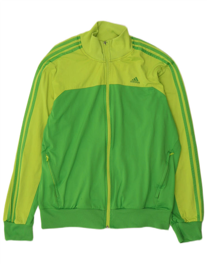 Adidas Herren Climalite-Trainingsanzug-Top-Jacke, groß, grün, Farbblock