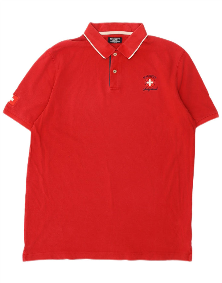 Hackett Herren-Poloshirt XL, rote Baumwolle