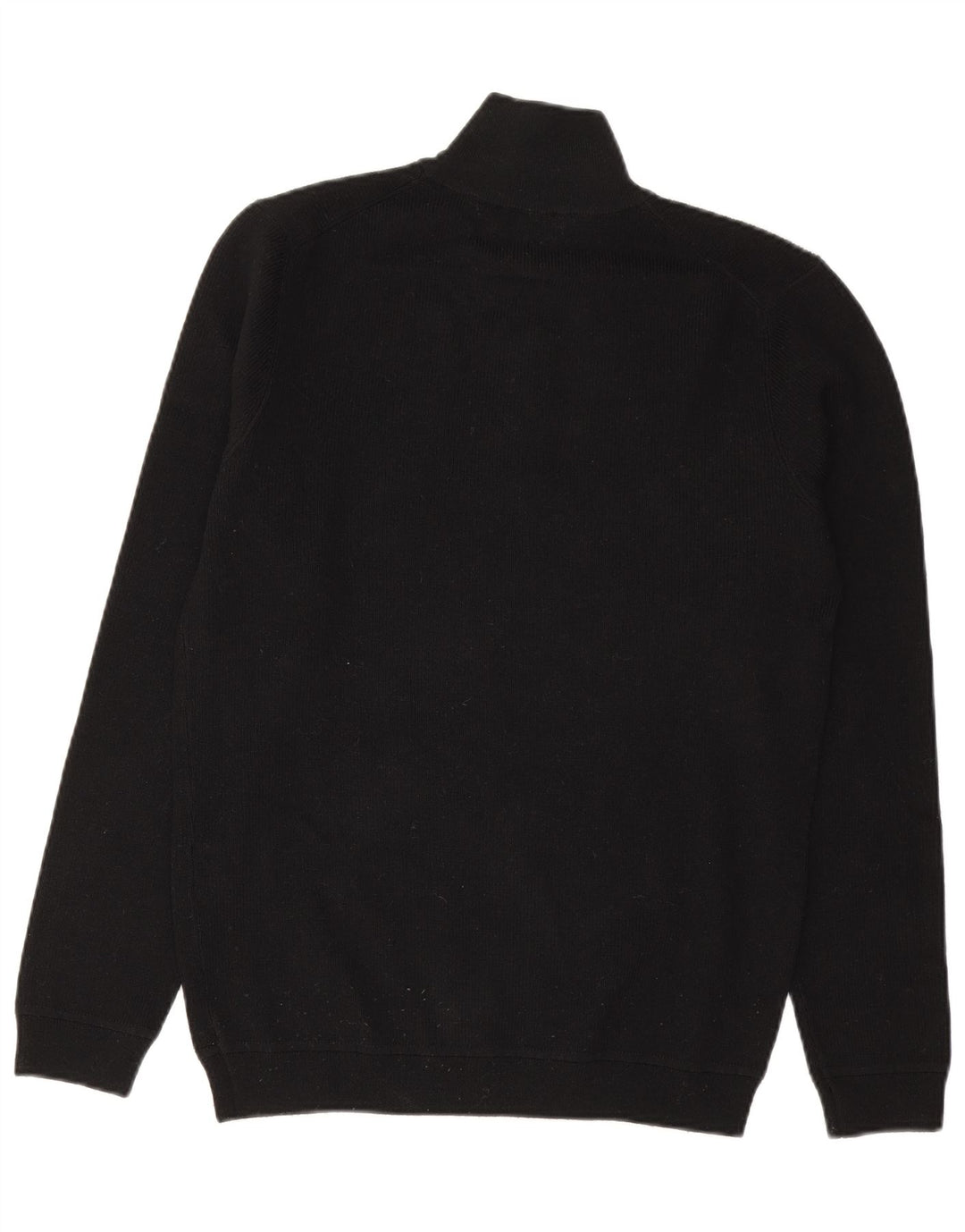 Superdry Herren-Pullover mit Reißverschluss am Hals, mittelschwarze Merinowolle