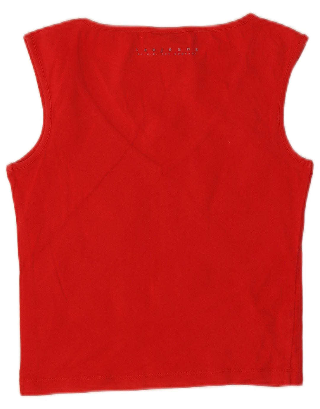 Lee Damen Crop Vest Top UK 14 Große rote Baumwolle