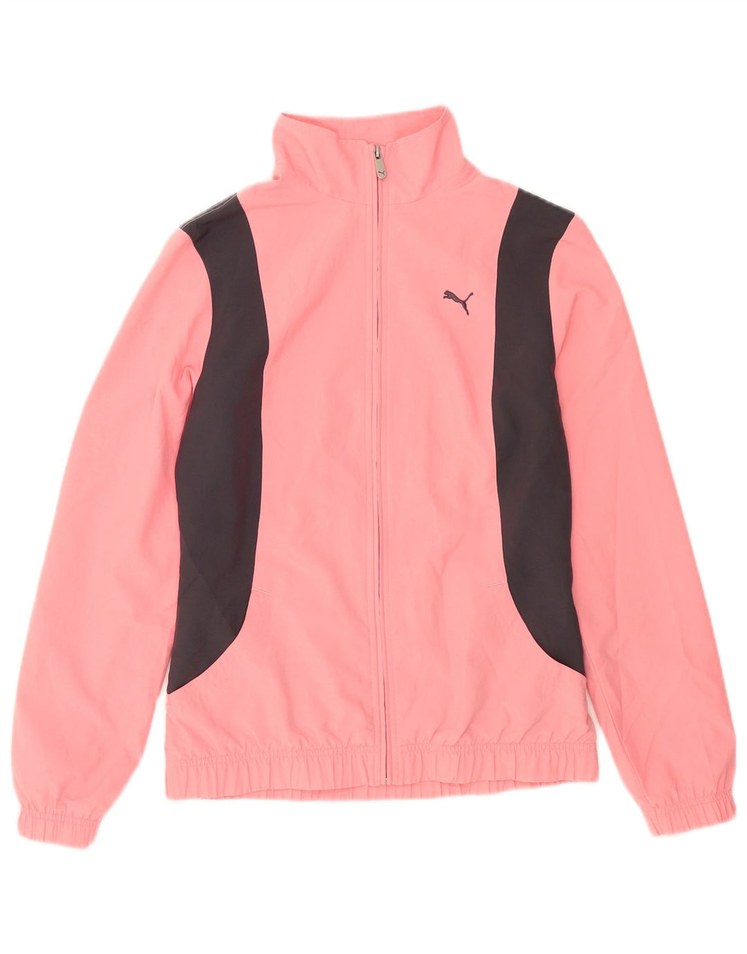 Puma Damen-Trainingsanzug-Top-Jacke UK 14 Mittelrosa Colourblock-Polyester