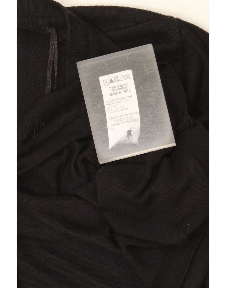 Marks & Spencer Damen Crop Cardigan Pullover UK 12 Mittelschwarze Viskose