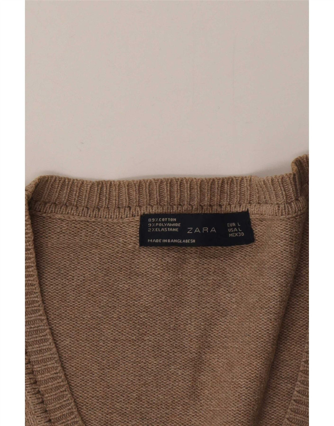 Zara Damen-Cardigan-Pullover UK 16 Große graue Baumwolle