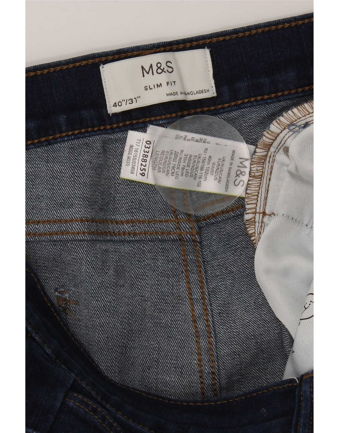 Marks & Spencer Damen Slim Jeans W40 L31 Marineblaue Baumwolle