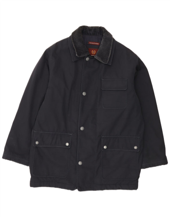 Cotton's Industries Herren-Windbreaker-Mantel UK 14 Medium Navy Blue Polyamid