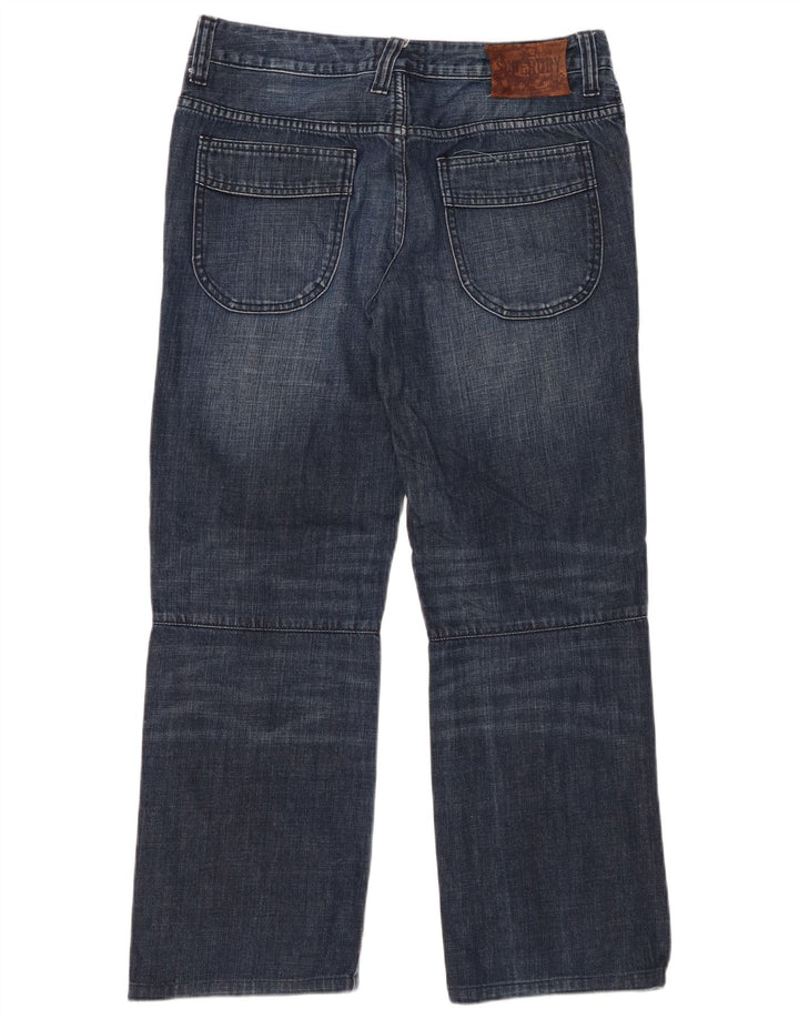 SUPERDRY Distressed Straight Jeans für Damen W28 L28 Marineblaue Baumwolle