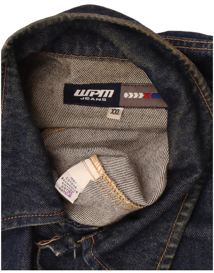 WPM Herren Jeansjacke UK 44 2XL Marineblau Baumwolle