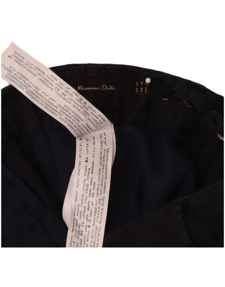 MASSIMO DUTTI Herren Slim Fit Chinohose EU 44 Large W34 L32 Marineblau