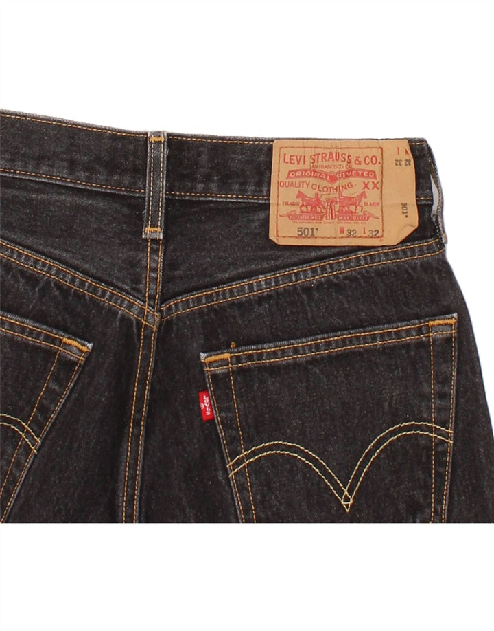 LEVI'S Herren 501 Denim Shorts W32 Mittelschwarze Baumwolle