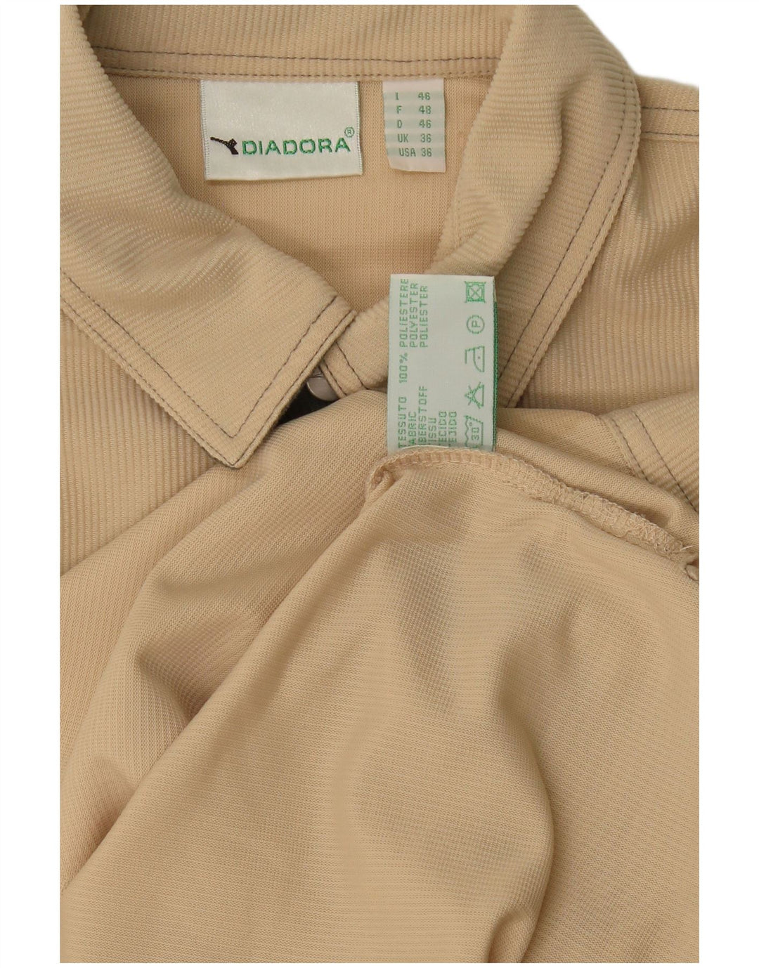 Diadora Herren-Hemd mit lockerer Passform, UK 36, Größe S, Beige, Polyester