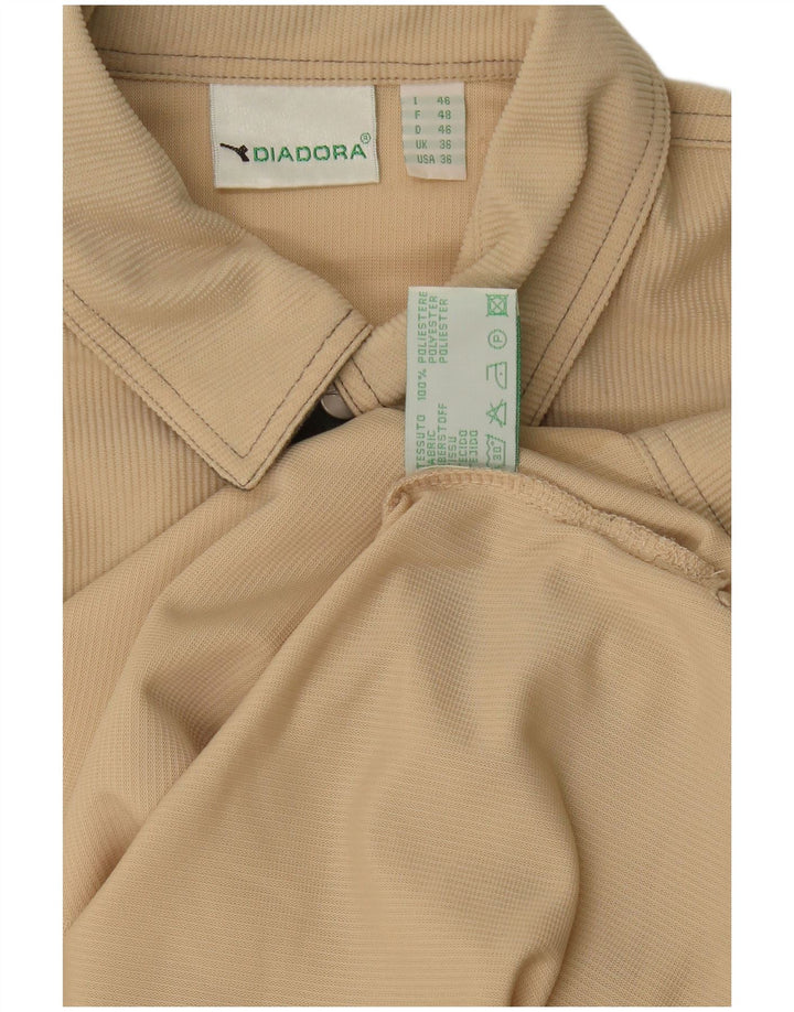 Diadora Herren-Hemd mit lockerer Passform, UK 36, Größe S, Beige, Polyester