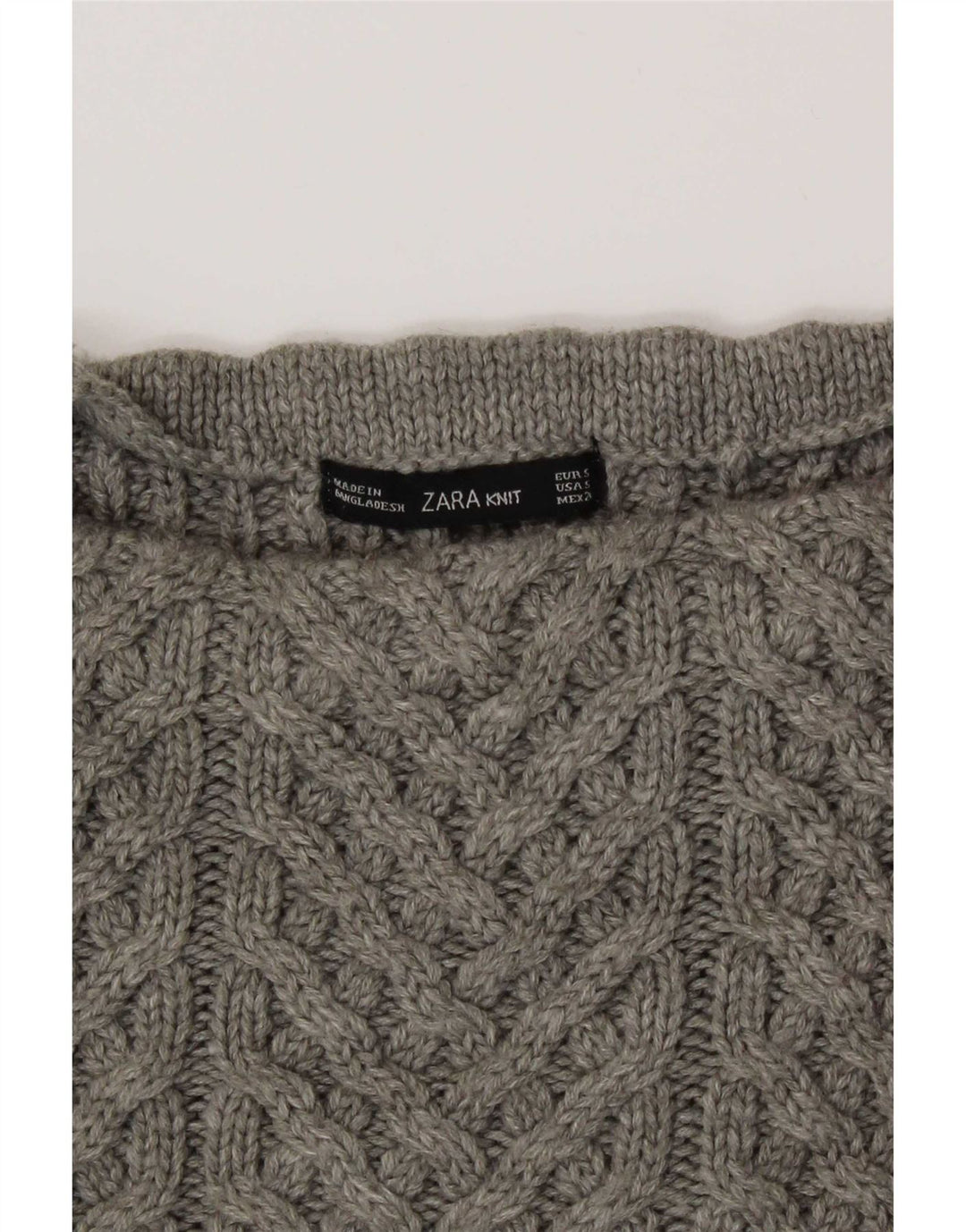 Zara Damen-Pullover, übergroß, kurz geschnitten, Rollkragenpullover, Gr. 10, Größe S, Grau