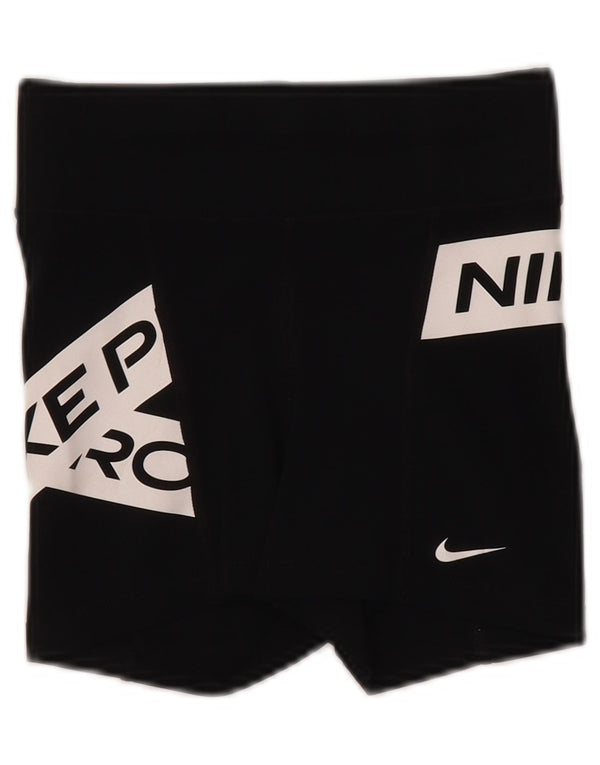 Nike Damen Dri Fit Graphic Sport Shorts UK 4 XS Schwarz Farbblock