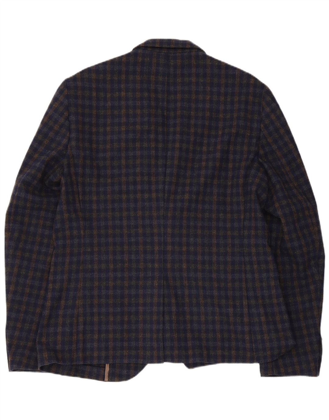 Vintage Herren 2-Knopf-Blazerjacke EU 52 XL Marineblaues Gingham-Acryl