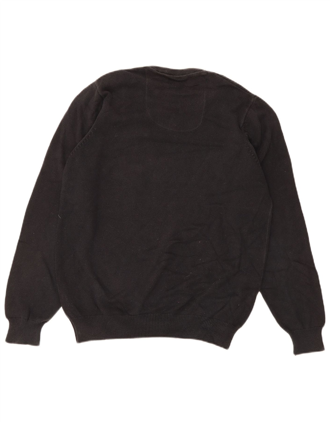 Marks & Spencer Herren-Pullover, normale Passform, V-Ausschnitt, Größe S, Schwarz, Baumwolle