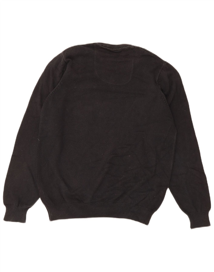Marks & Spencer Herren-Pullover, normale Passform, V-Ausschnitt, Größe S, Schwarz, Baumwolle