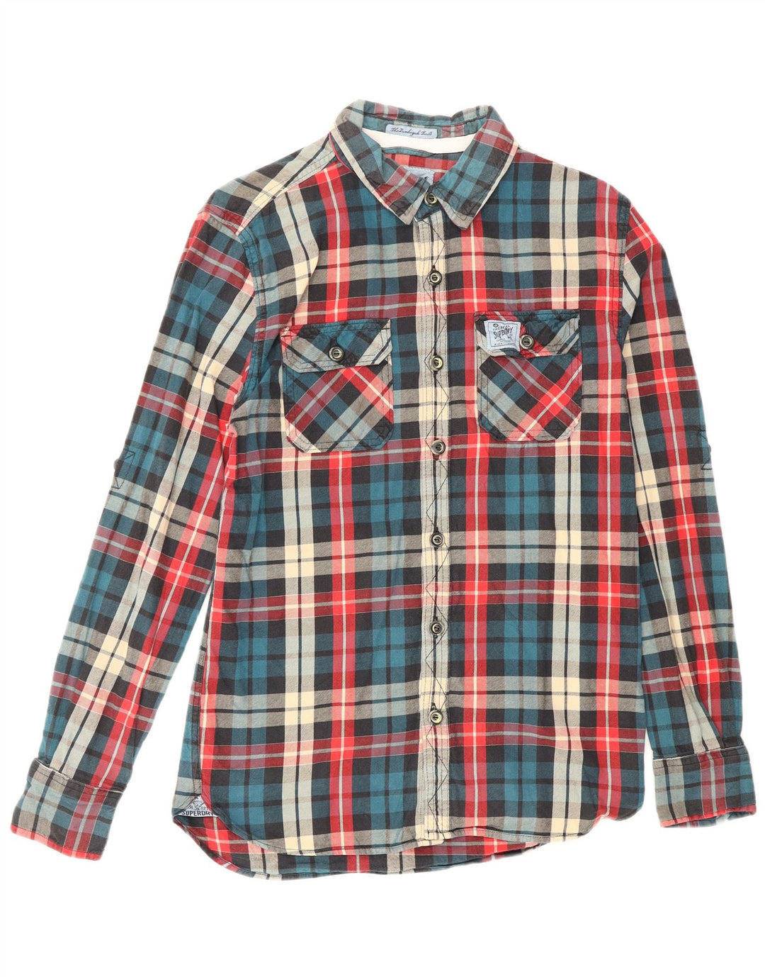 Superdry Herren-Flanellhemd, mittelgroß, mehrfarbig, kariert, Baumwolle