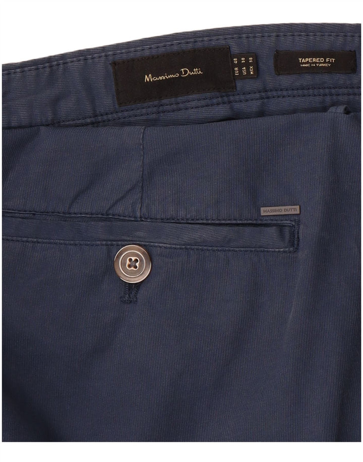 MASSIMO DUTTI Herren Tapered Chino Hose EU 48 XL W38 L30 Marineblau