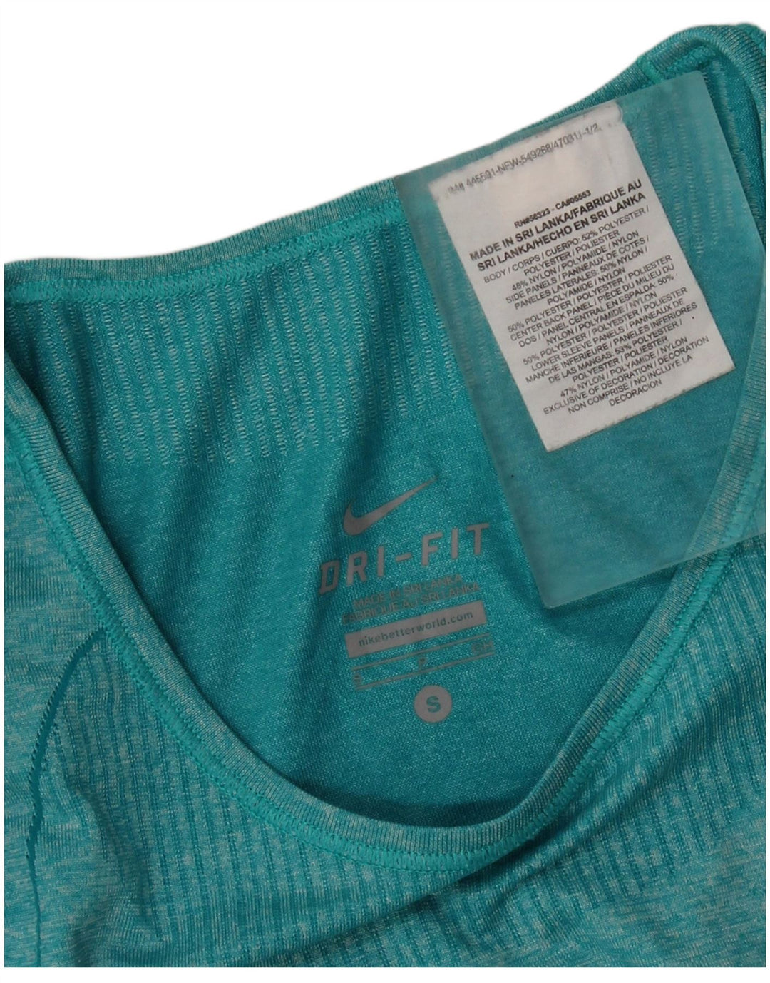 Nike Womens Dri Fit Top Long Sleeve UK 10 Small Green Flecked Polyester