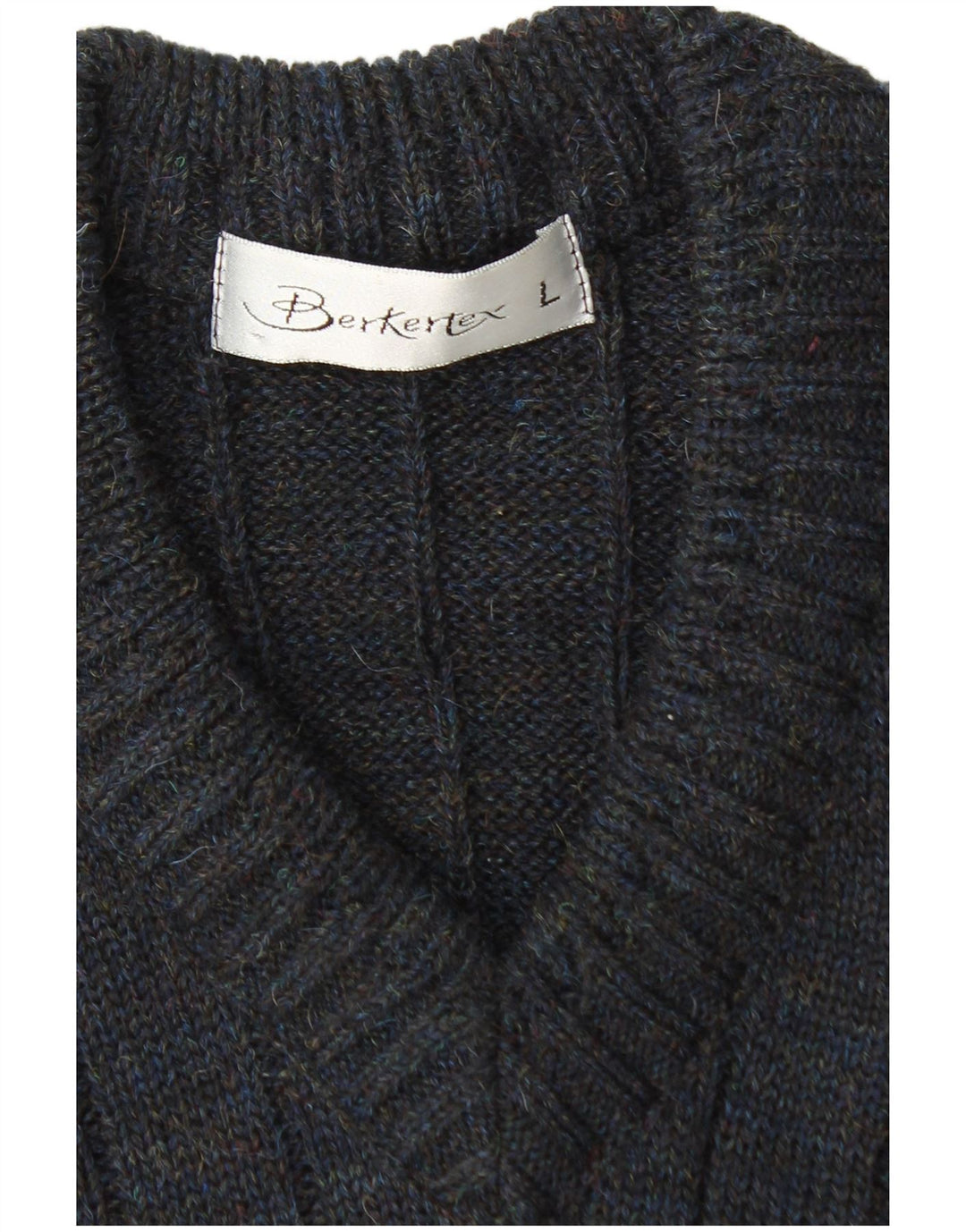 BERKERTEX Herren-Pullover mit V-Ausschnitt, groß, Marineblau, Argyle/Diamant