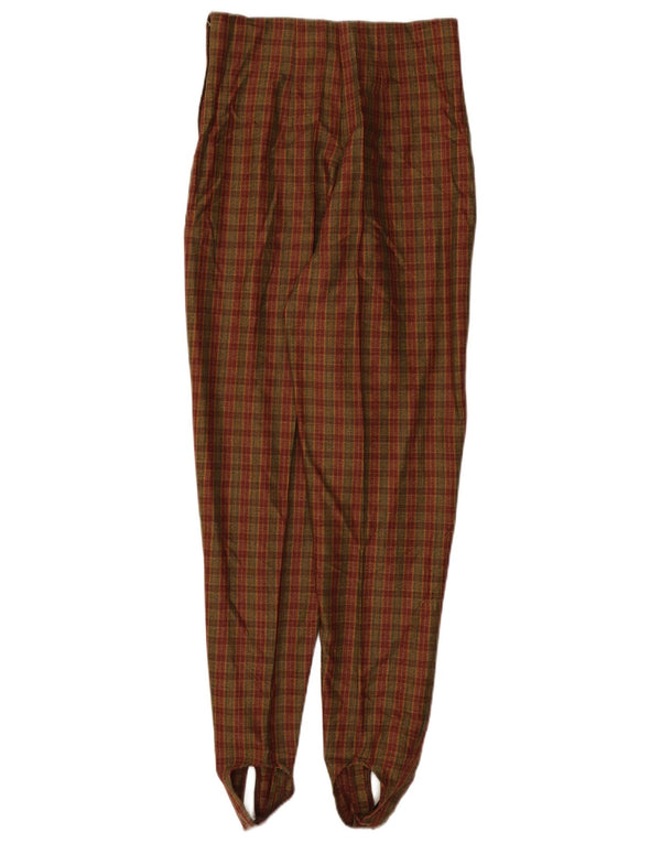 Vintage Womens Tapered Suit Trousers IT 44 Medium W26 L30 Brown Check